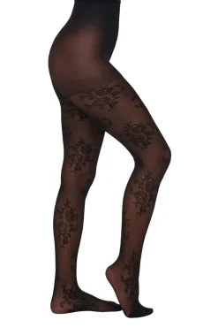 New Only Onlaviaya Floral Tights Acc 4883320 Black