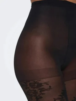 New Only Onlaviaya Floral Tights Acc 4883320 Black