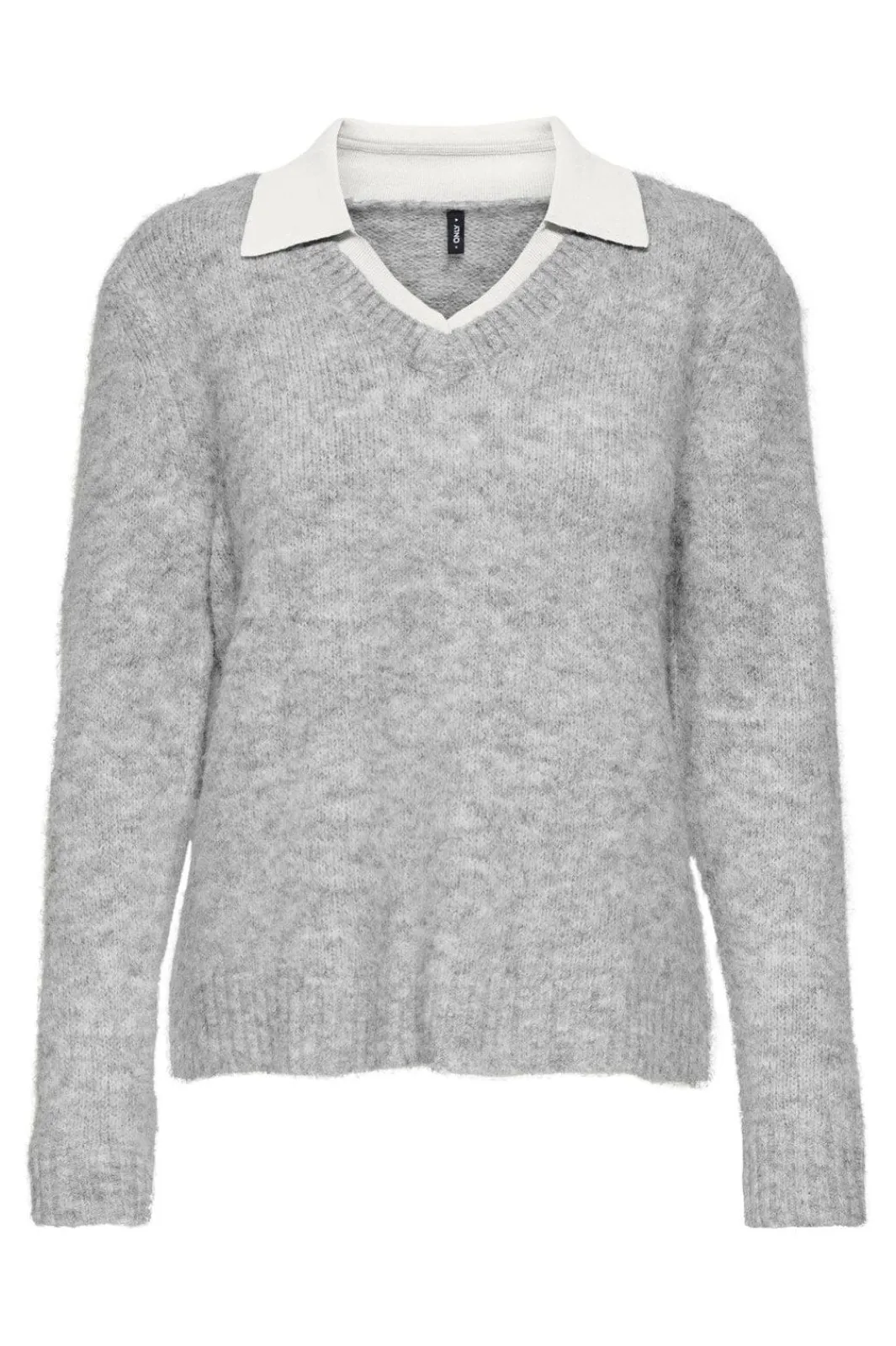 Hot Only Onlazu Ls Polo Neck Knt 4959031 Light Grey Melange Cloud Dancer