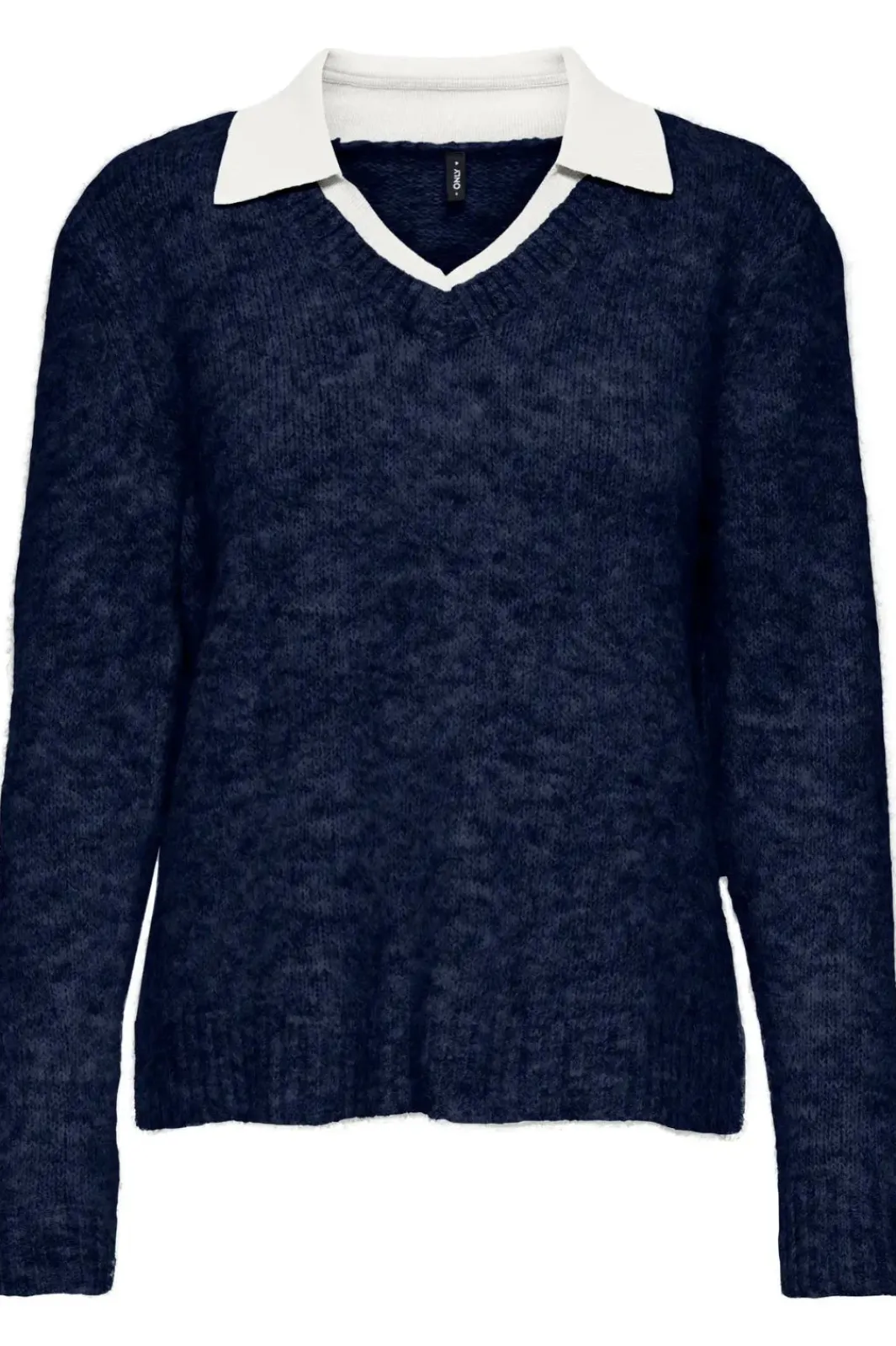 Best Only Onlazu Ls Polo Neck Knt 4959032 Navy Blazer Melange/Cloud Dancer