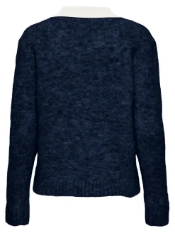 Best Only Onlazu Ls Polo Neck Knt 4959032 Navy Blazer Melange/Cloud Dancer