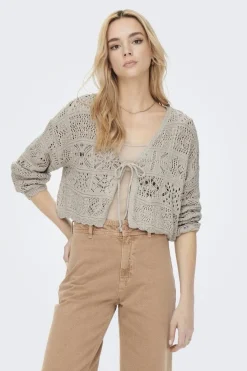 Hot Only Onlbeach Life 7/8 Tie Cardigan Knt 4032191 Pumice Stone