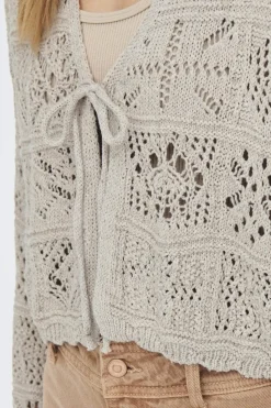 Hot Only Onlbeach Life 7/8 Tie Cardigan Knt 4032191 Pumice Stone