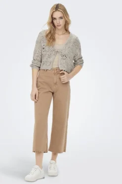 Hot Only Onlbeach Life 7/8 Tie Cardigan Knt 4032191 Pumice Stone