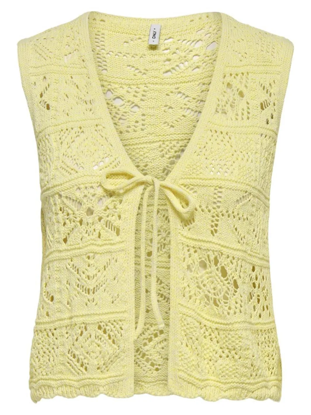 Sale Only Onlbeach Life Sl Tie Vest Knt 4746890 Wax Yellow