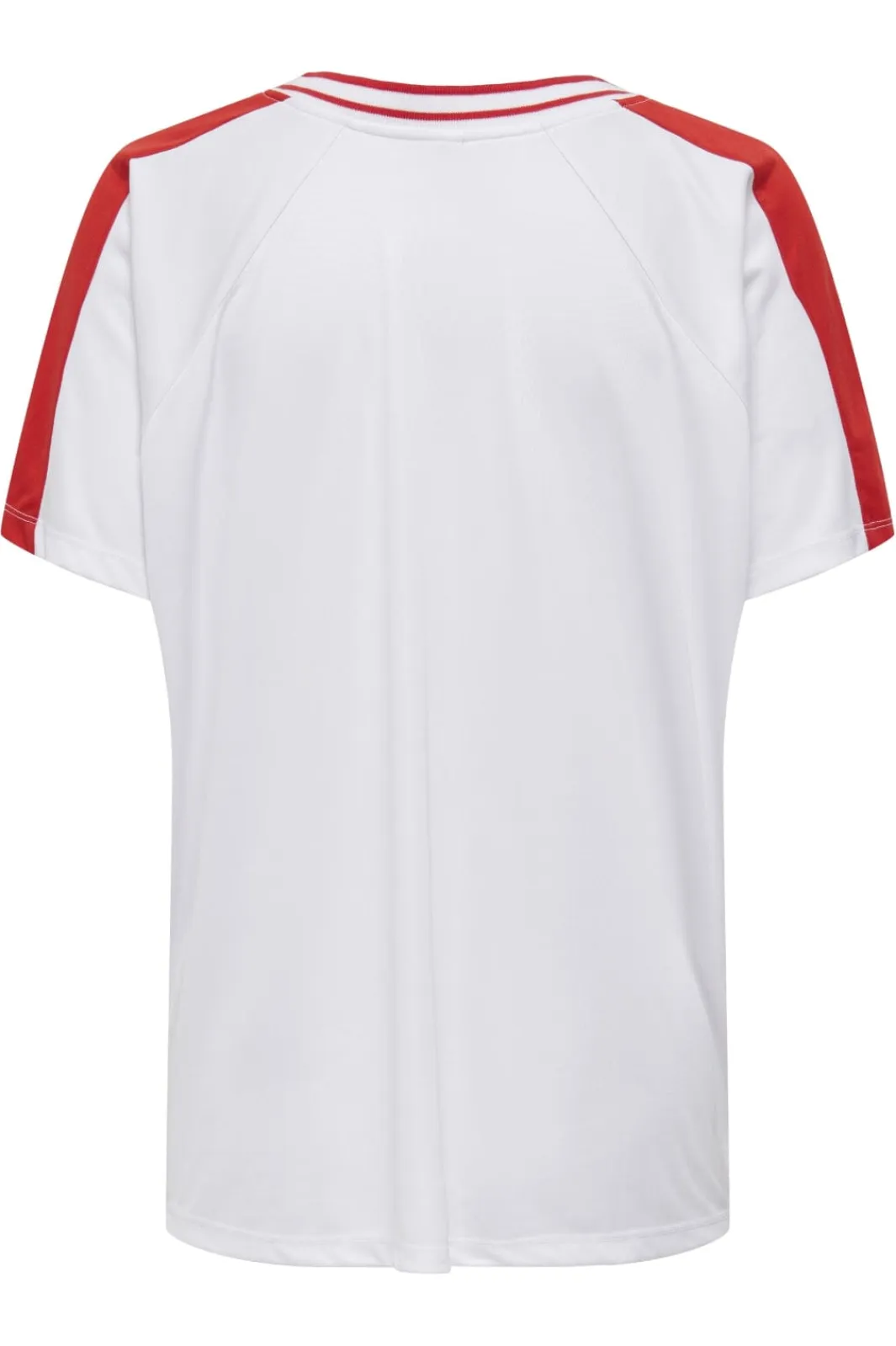 Discount Only Onlbella S/S Sport V-Neck Top 4822429 Bright White Move In Red Print