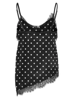 Online Only Onlbella Strap Satin Lace Top 5126119 Black White Dot And Black Lace