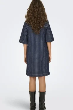 Clearance Only Onlbelle S/S Stripe Dress Gua 4740251 Dark Blue Denim Stripe