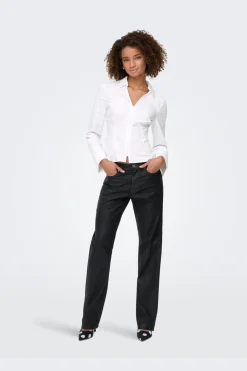 Only Onlbeya Ls Fitted Hook Shirt 4942456 Bright White