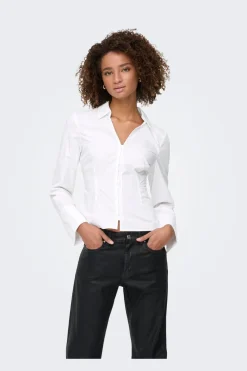 Only Onlbeya Ls Fitted Hook Shirt 4942456 Bright White
