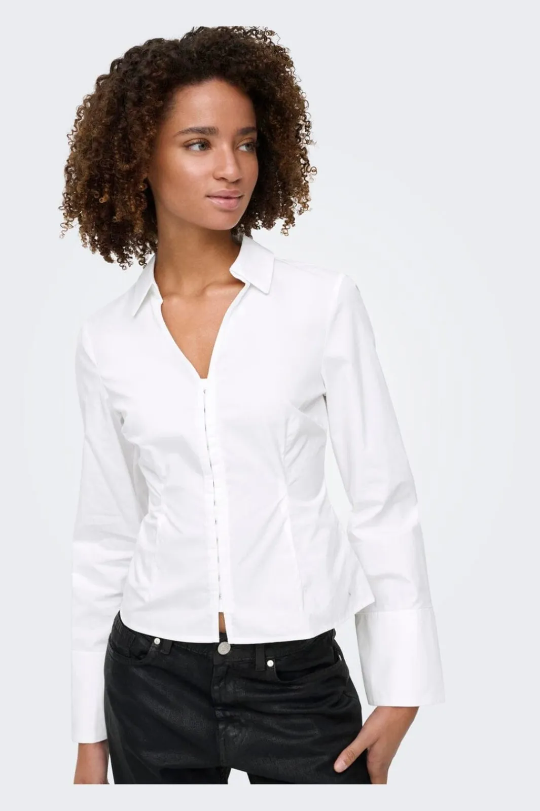 Only Onlbeya Ls Fitted Hook Shirt 4942456 Bright White