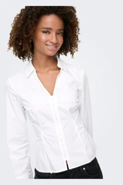 Only Onlbeya Ls Fitted Hook Shirt 4942456 Bright White