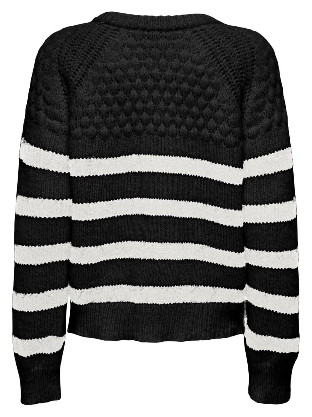 Only Onlbillie Life Ls Stripe O-Neck Knt 4504080 Black Cloud Dancer