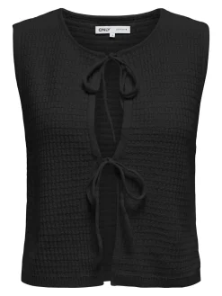 Outlet Only Onlbirtie Sl Tie V-Neck Vest Cc Knt 4853186 Black