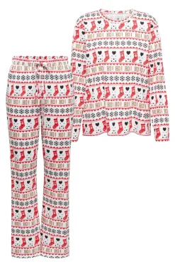 Discount Only Onlblanca L/S Nightwear Secs 4917790 Cloud Dancer Ho Ho Ho