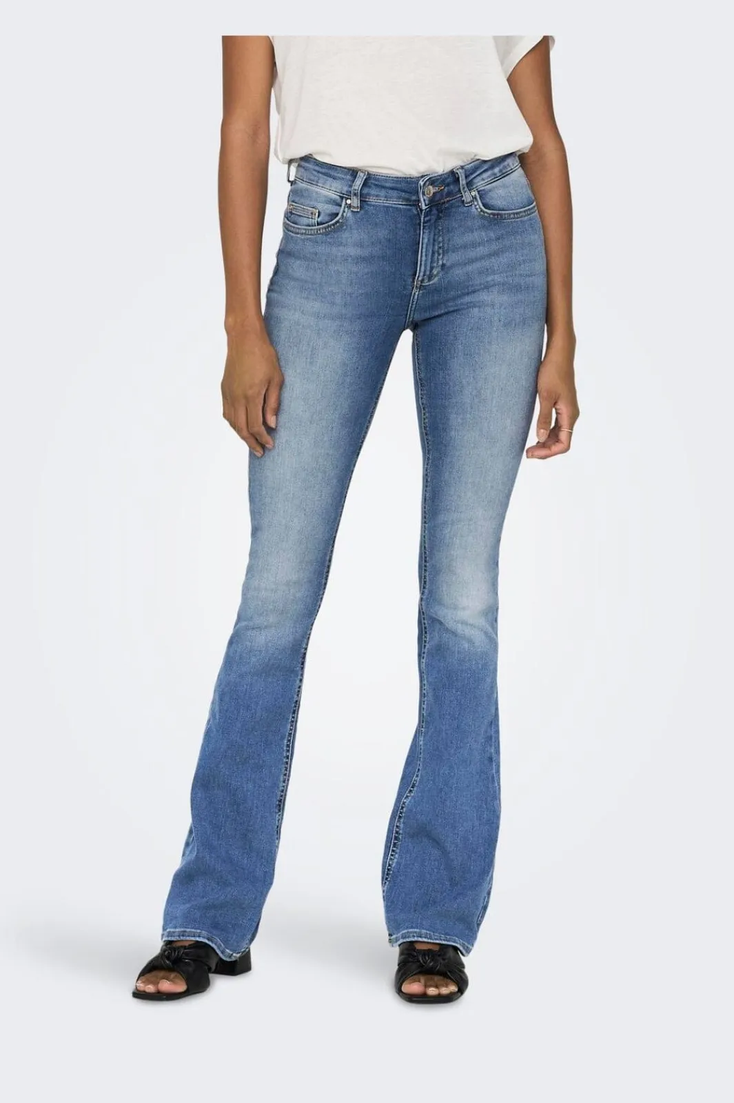 New Only Onlblush Mid Flared 3776305 Light Blue Denim