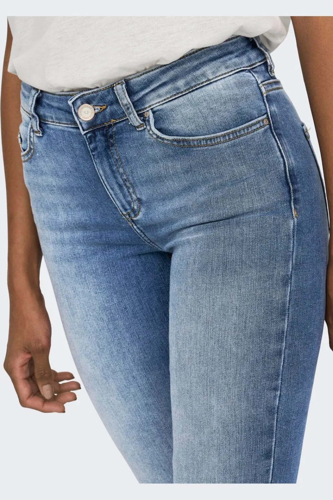 New Only Onlblush Mid Flared 3776305 Light Blue Denim