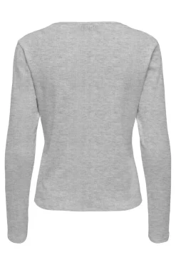 New Only Onlbremen O-Neck L/S Top Moch 4870532 Light Grey Melange