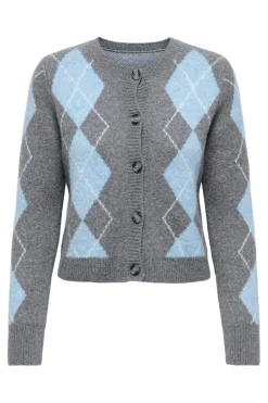 New Only Onlbrighton Life Ls Button Cardi Knt 4960042 Medium Grey Melange Soft Chambray/Birch/Horn Button
