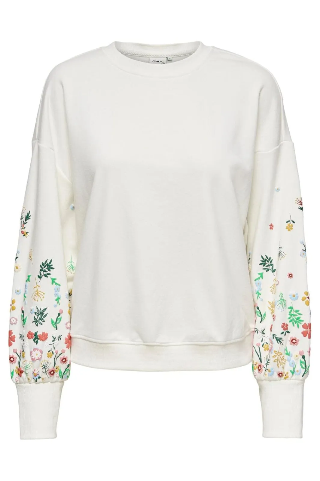 Hot Only Onlbrooke L/S O-Neck Flower Swt 4236763 Cloud Dancer Sleeve Flower
