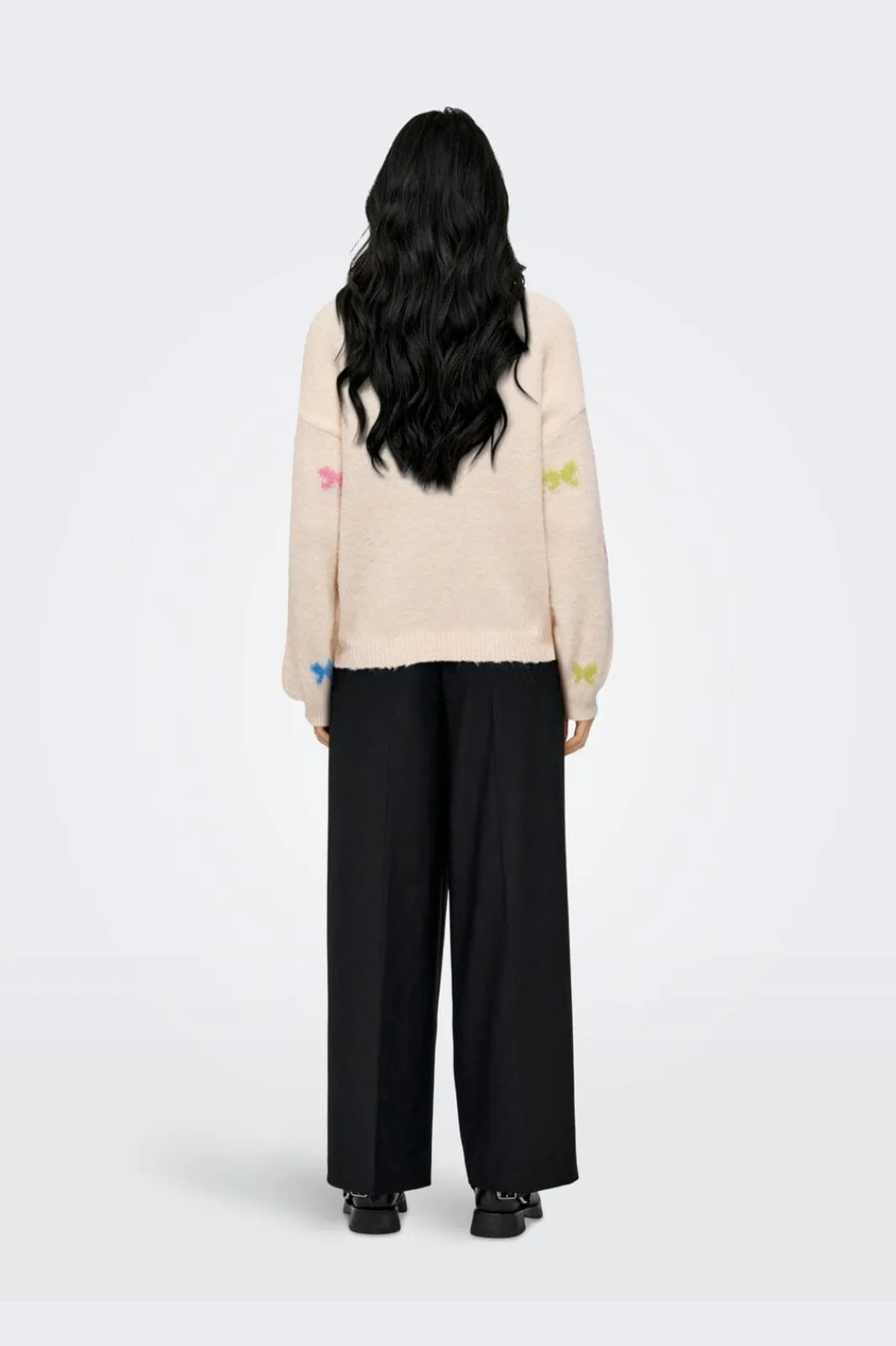 Hot Only Onlbrunhilda Life Ls Bow O-Neck Knt 4947227 Baby'S Breath Camp G/Wild R/Campa/Mel/Mini Bow