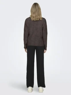 Outlet Only Onlcamilla V-Neck L/S Pullover Knt 4807844 Chocolate Martini Melange