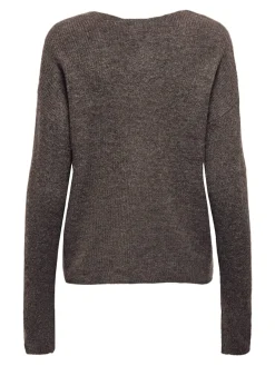 Outlet Only Onlcamilla V-Neck L/S Pullover Knt 4807844 Chocolate Martini Melange