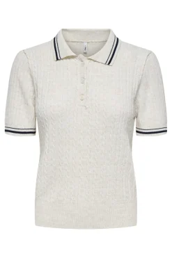 Clearance Only Onlcanton Ss Polo Pull Knt 4928058 Birch Melange/Fmop Button