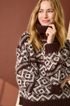 Outlet Only Onlcarin Life Ls Jq Loose Rolln Knt 4947850 Seal Brown Birch