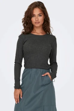 Clearance Only Onlcarlotta L/S Top 4238308 Dark Grey Melange