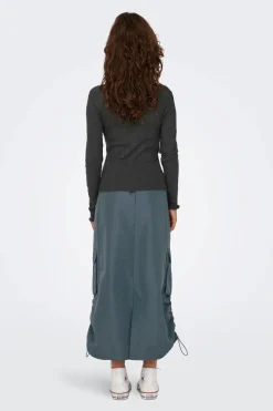 Clearance Only Onlcarlotta L/S Top 4238308 Dark Grey Melange