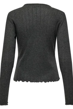 Clearance Only Onlcarlotta L/S Top 4238308 Dark Grey Melange