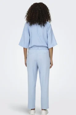 Hot Only Onlcaro 2/4 V-Neck Linen Bl Top Cc 4726719 Cashmere Blue