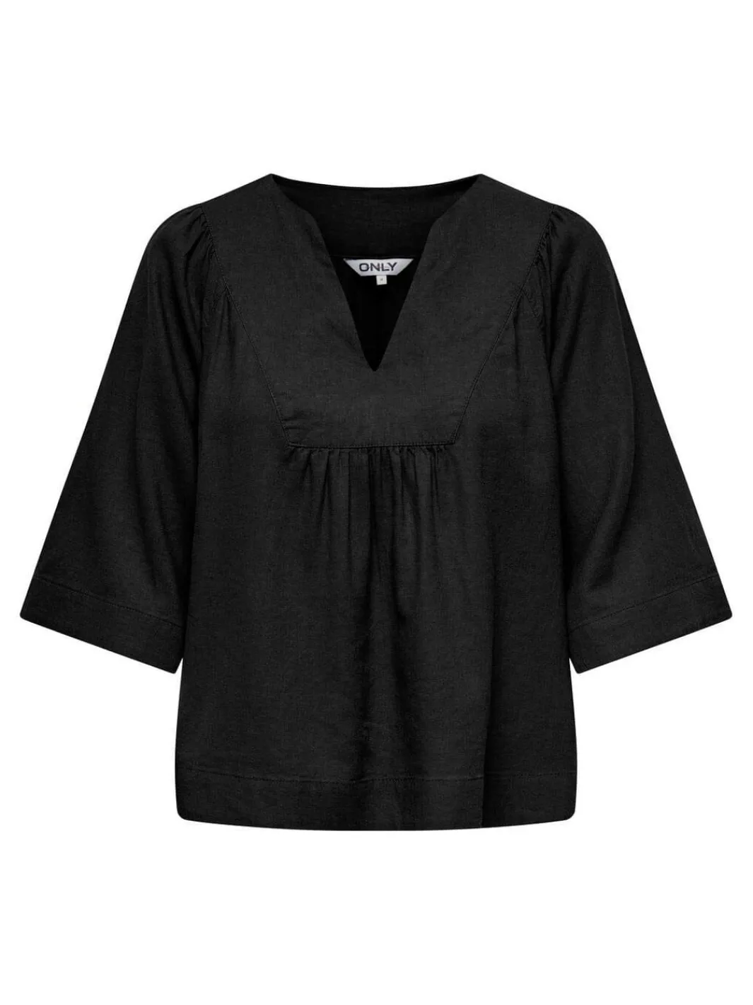 Outlet Only Onlcaro 2/4 V-Neck Linen Bl Top Cc 4726720 Black