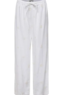 Best Only Onlcaro Linen Bl Emb Wide Pant Cc 4652341 Bright White Pumice Stone Embroidery