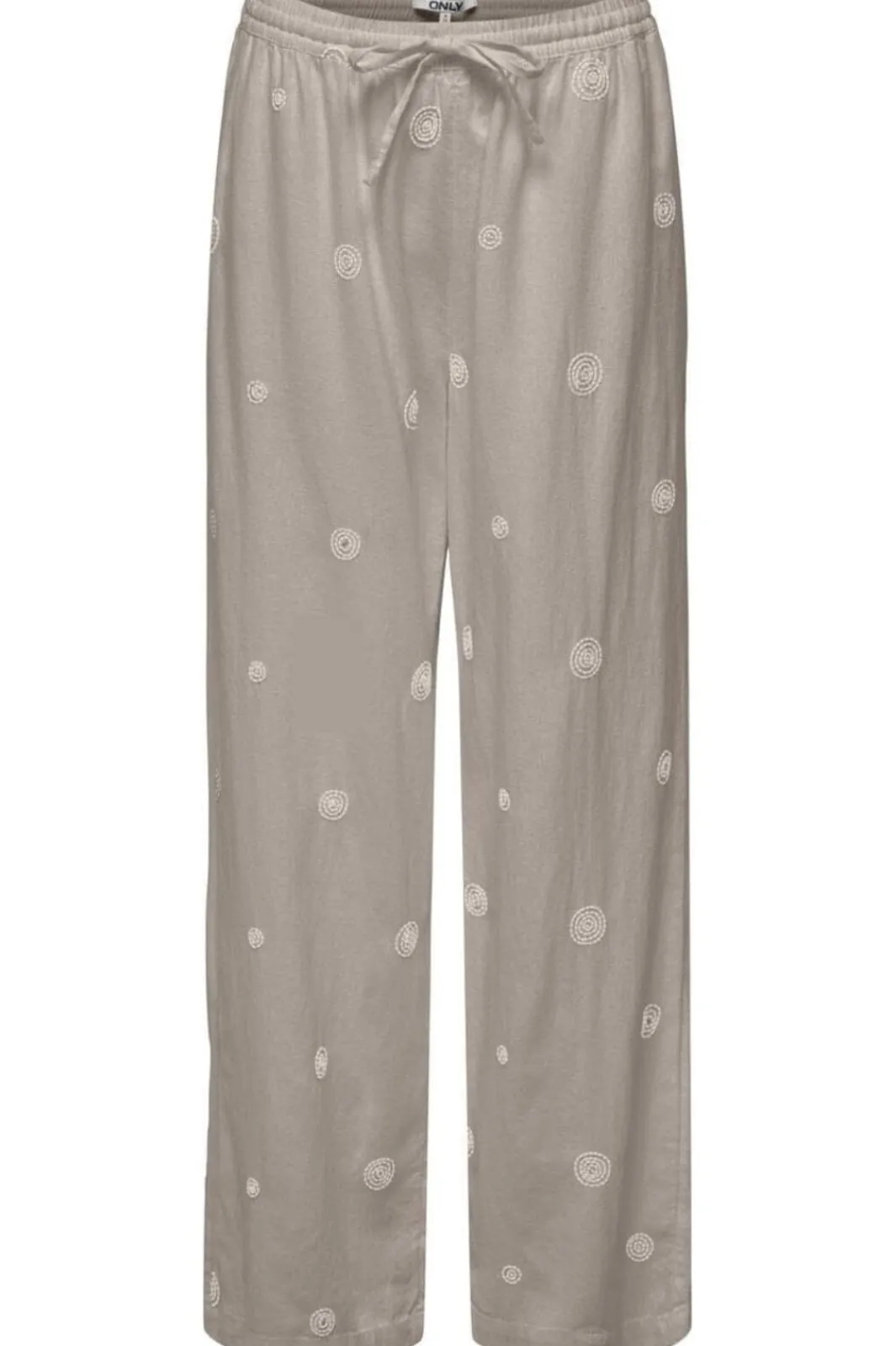 Outlet Only Onlcaro Linen Bl Emb Wide Pant Cc 4727393 String Pumice Stone Embroidery