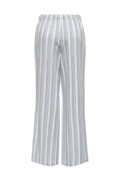 Clearance Only Onlcaro Linen Bl Pull-Up Pant Cc 4727301 Coronet Blue Bright White
