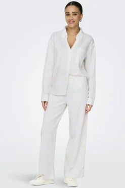 Discount Only Onlcaro L/S Linen Bl Emb Shirt Cc 4652331 Bright White Pumice Stone Embroidery