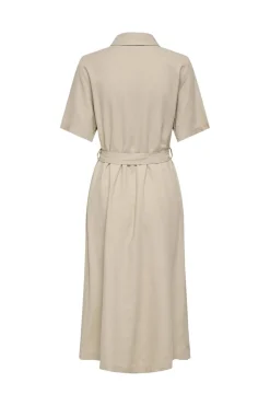 Online Only Onlcaro S/S Linen Bl Belt Dress Cc 4727101 Oxford Tan