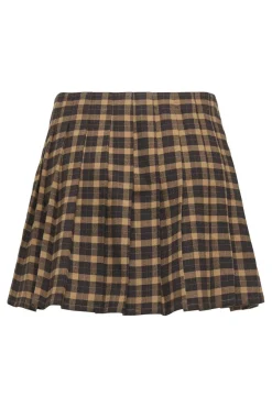 Online Only Onlcat Life Plisse Check Skirt 4859333 Chipmunk Black Coffee