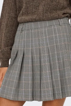 New Only Onlcatia Life Check Skirt Cc Tlr 4785642 Cloud Dancer W. Serenity Toasted Coconut
