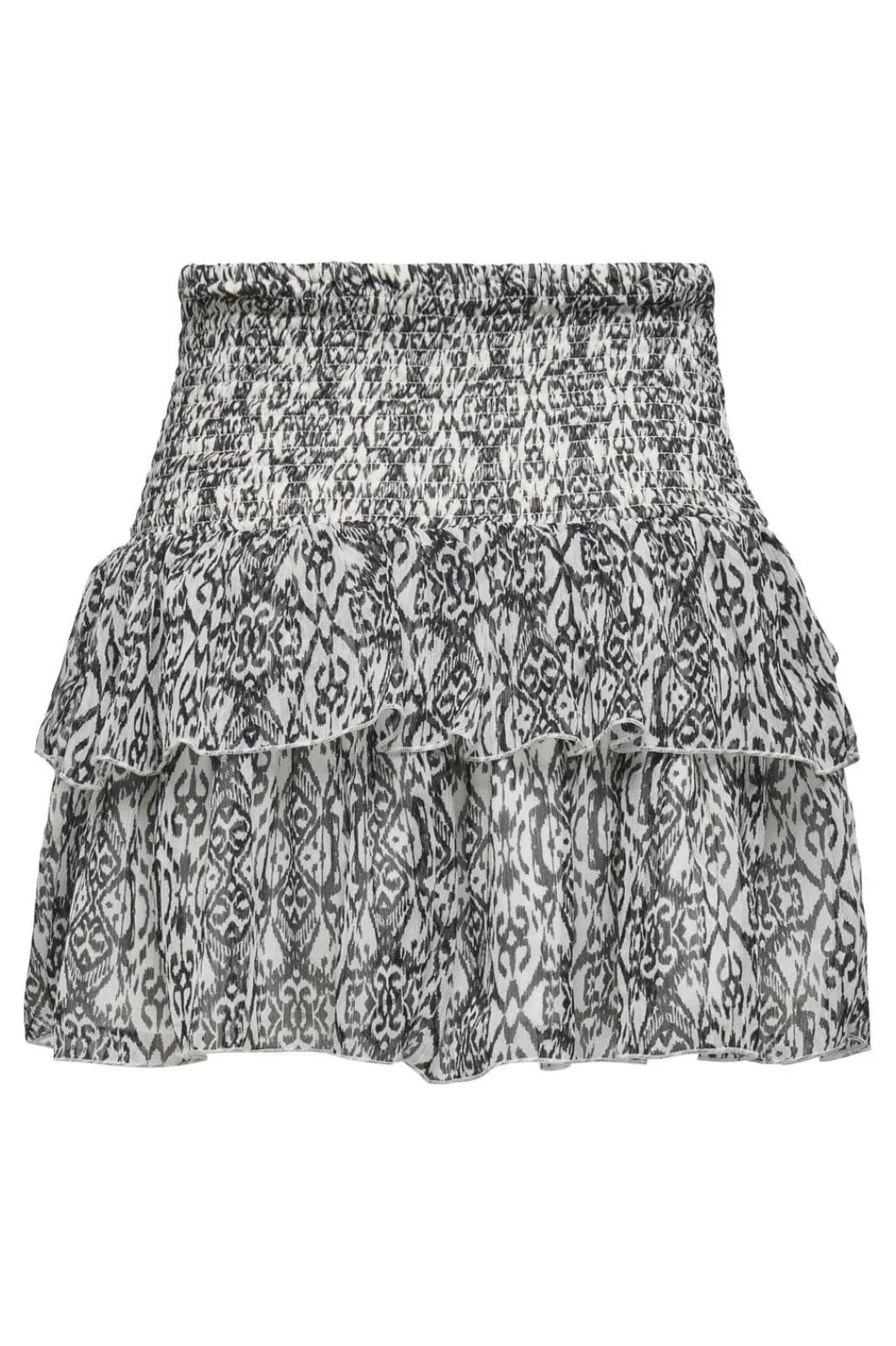 Outlet Only Onlchanette Layered Short Skirt 4801601 Cloud Dancer Ikat