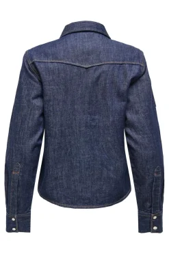 Discount Only Onlcharlize Ls Shirt Akm 4918865 Dark Blue Denim Rinse