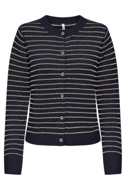 Outlet Only Onlchester Life Ls Stripe Cardi Cc Knt 4959096 Night Sky Humus/Mel/Silver Button