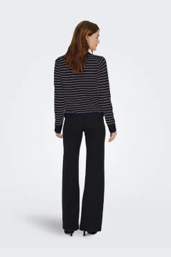 Outlet Only Onlchester Life Ls Stripe Cardi Cc Knt 4959096 Night Sky Humus/Mel/Silver Button