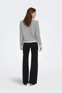 Sale Only Onlchester Life Ls Stripe Cardi Cc Knt 4959097 Light Grey Melange Black/Silver Button