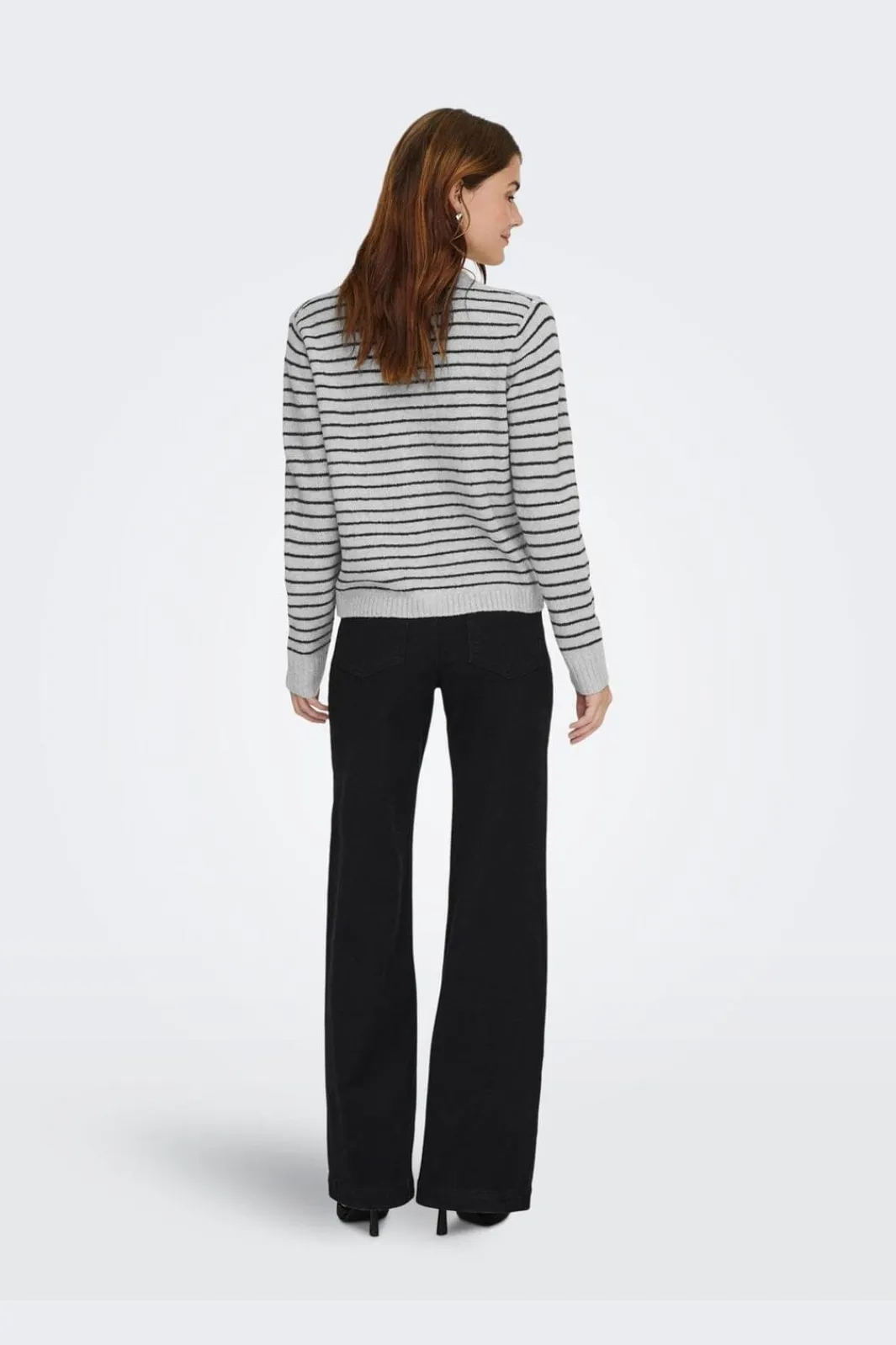Sale Only Onlchester Life Ls Stripe Cardi Cc Knt 4959097 Light Grey Melange Black/Silver Button