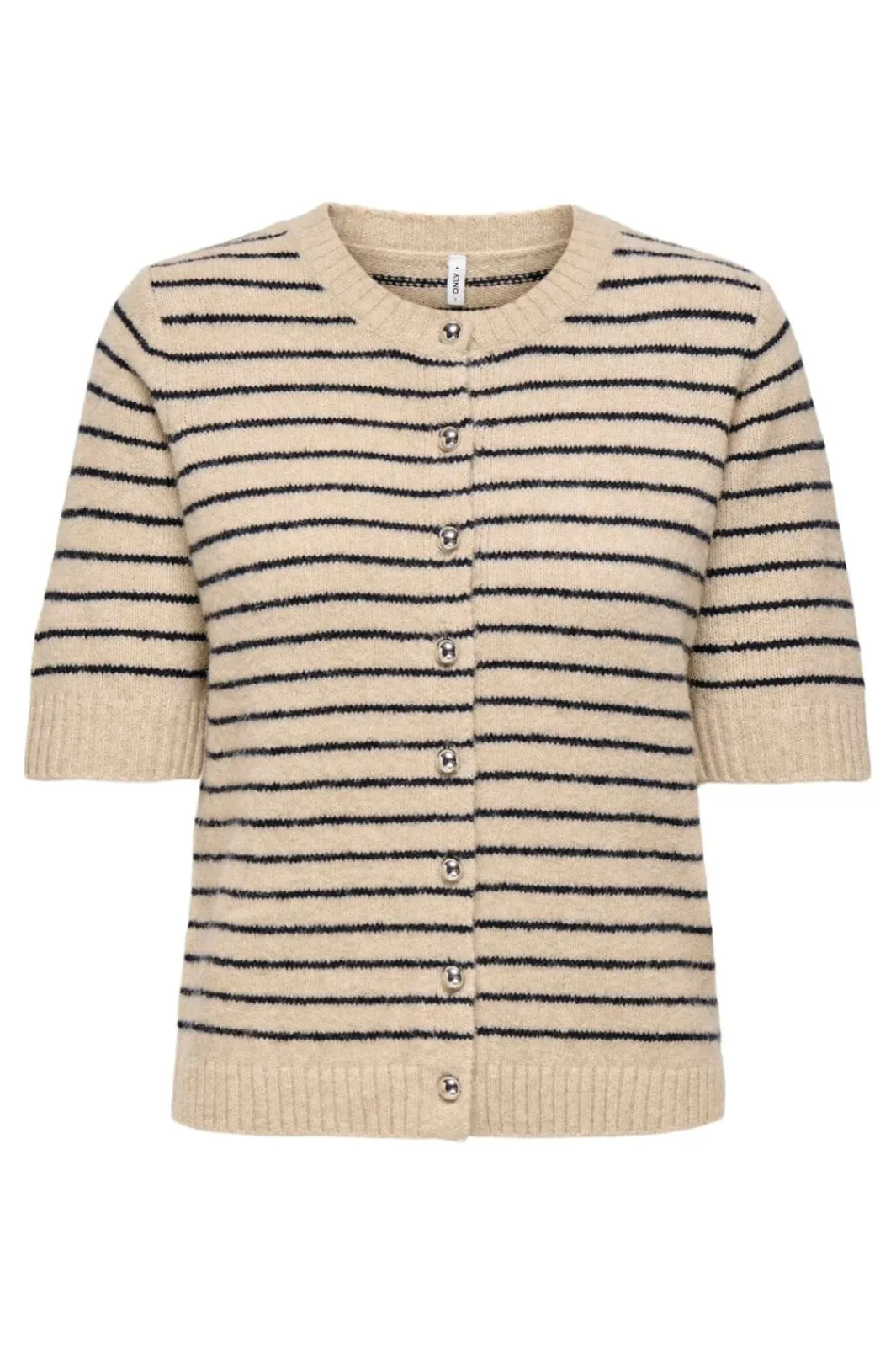 Online Only Onlchester Life Ss Stripe Cardi Cc Knt 4917601 Humus Night Sky/Mel/Silver Button