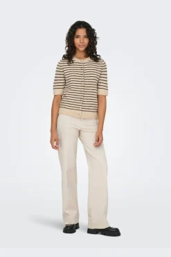 Online Only Onlchester Life Ss Stripe Cardi Cc Knt 4917601 Humus Night Sky/Mel/Silver Button