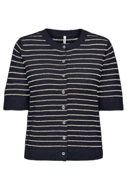 Hot Only Onlchester Life Ss Stripe Cardi Cc Knt 4959812 Night Sky Humus/Mel/Silver Button